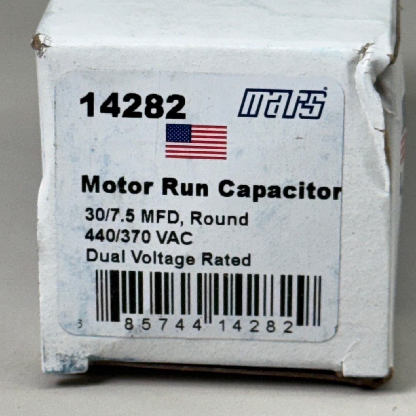 MARS Motor Run Capacitor Round 430/7.5 MFD 440/370 VAC Dual Voltage Rated 14282