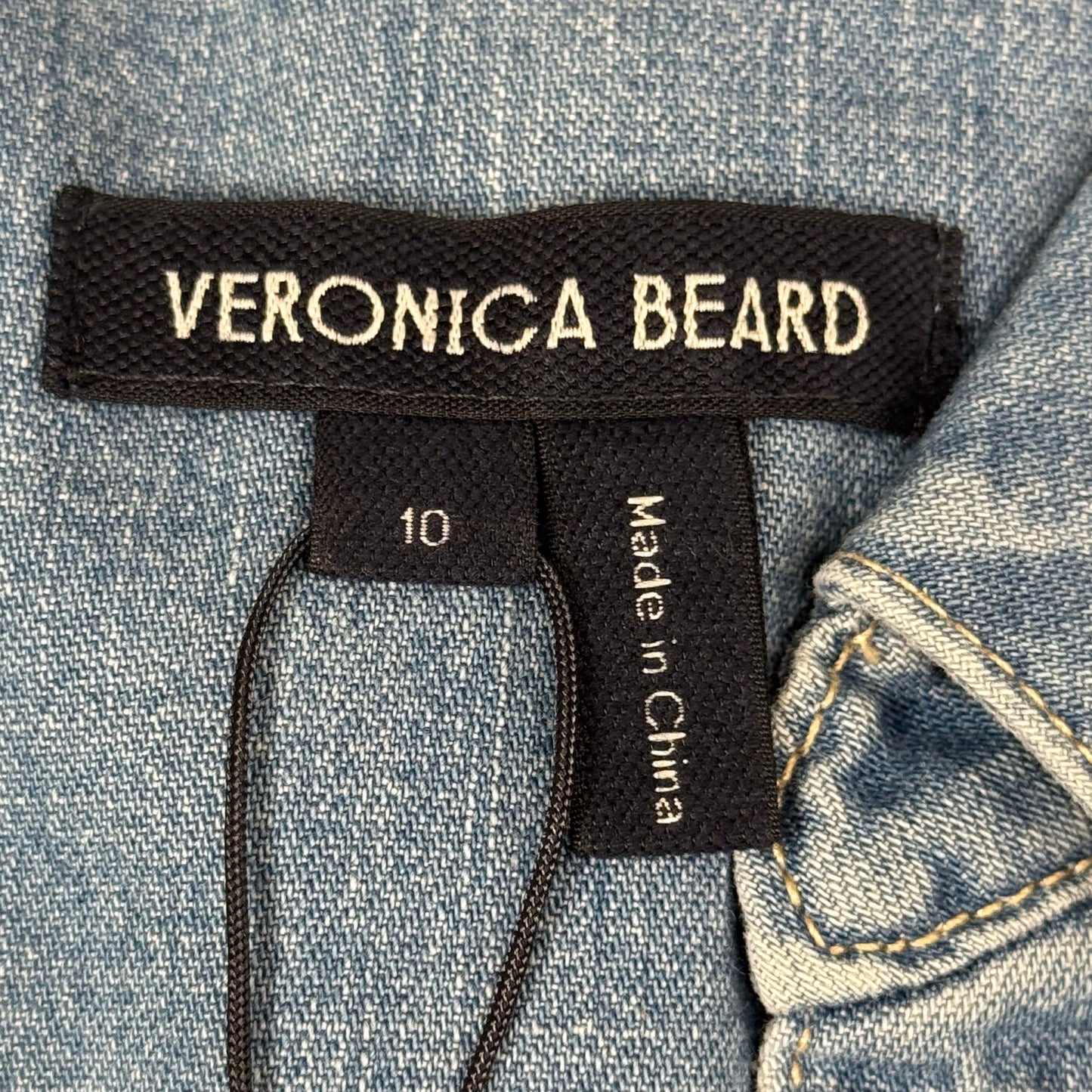 VERONICA BEARD Jeans Edwina Sleeveless Midi Dress Sz-10 Iceberg J24067101287IC