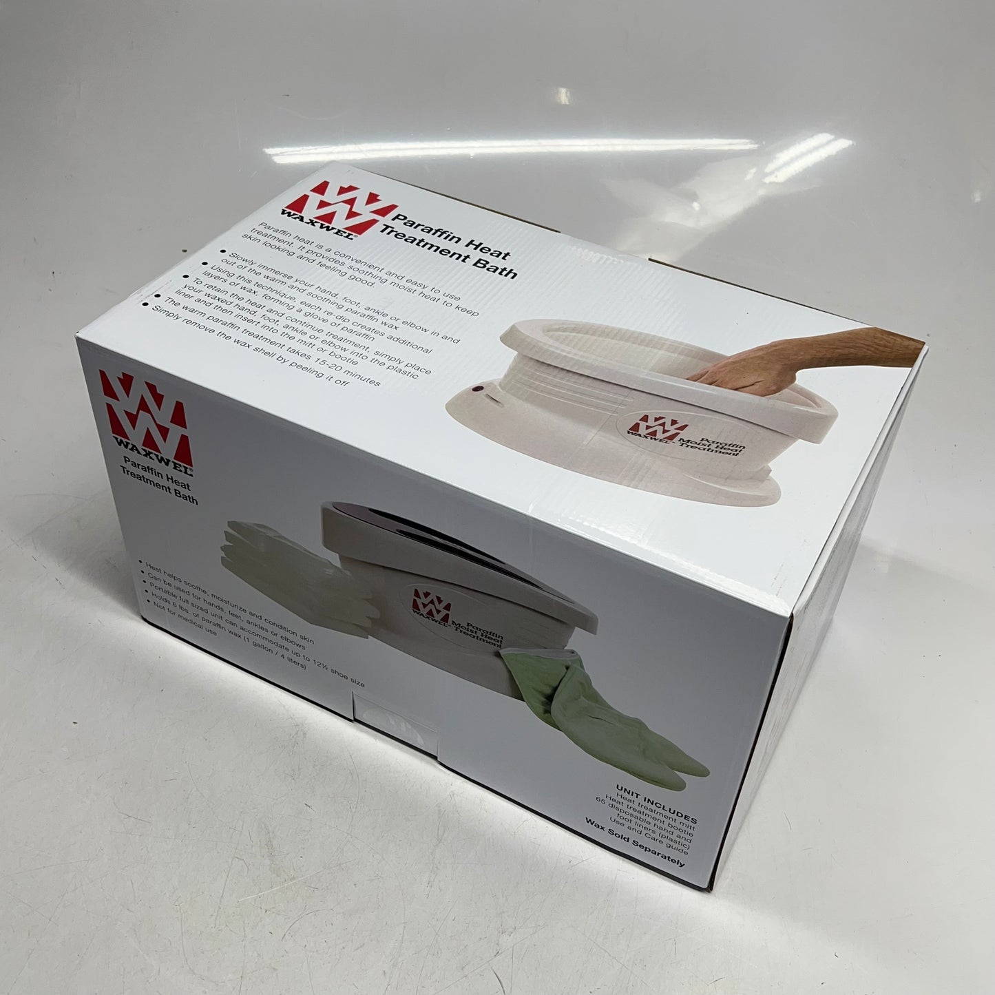 WAXWEL Paraffin Bath Set W/ Extra Wax  18"x12"x13" Tank - 125 - 134°F White