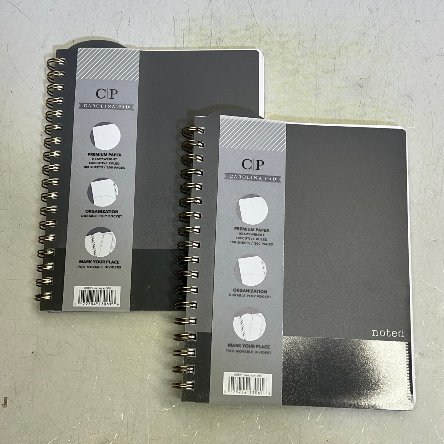 CAROLINA PAD Professional Spiral Notebook Executive Ruled 7.88" X 9.94"  Grey