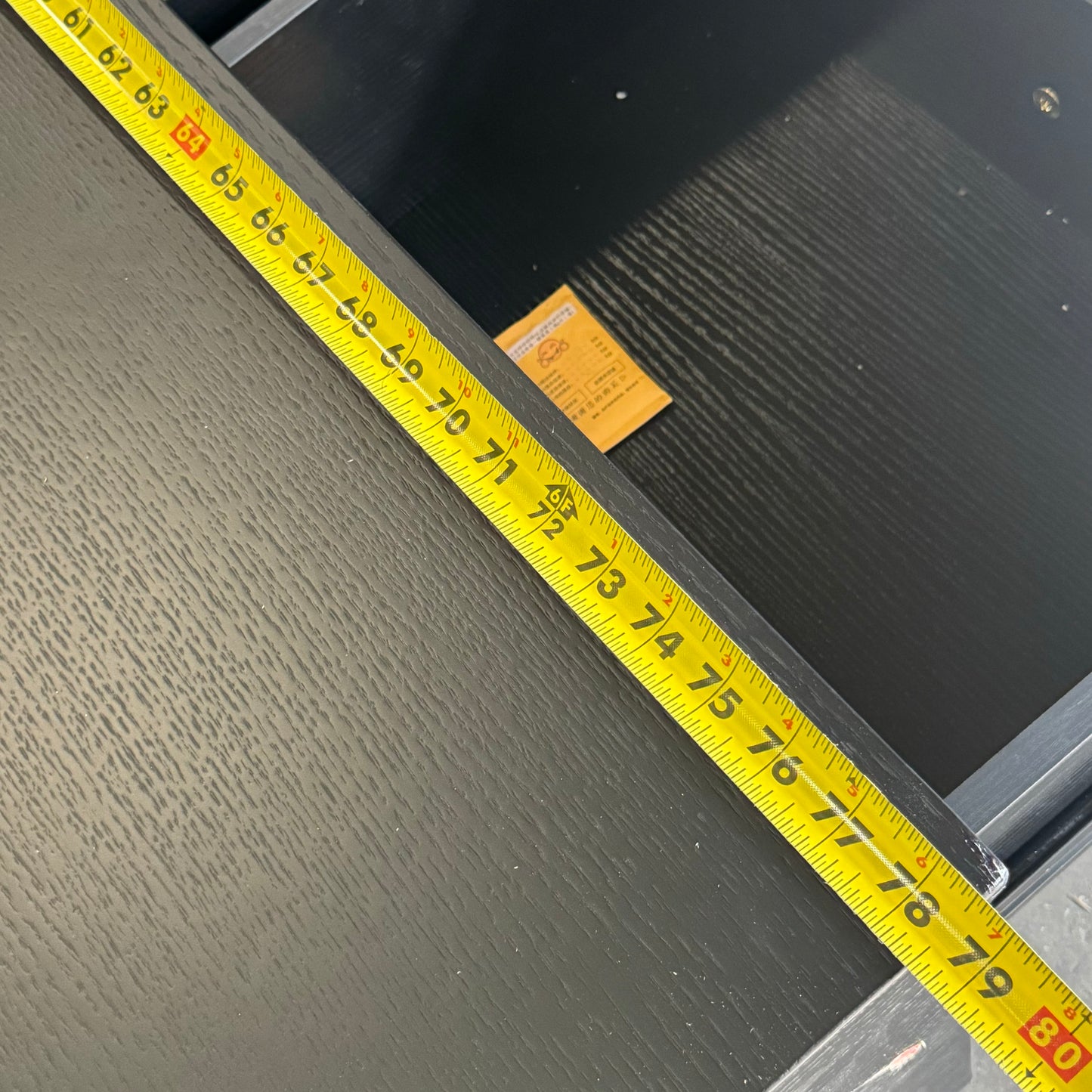 ZA@ INCHOI Storage 78" Wood Material Black (Damaged Corner)