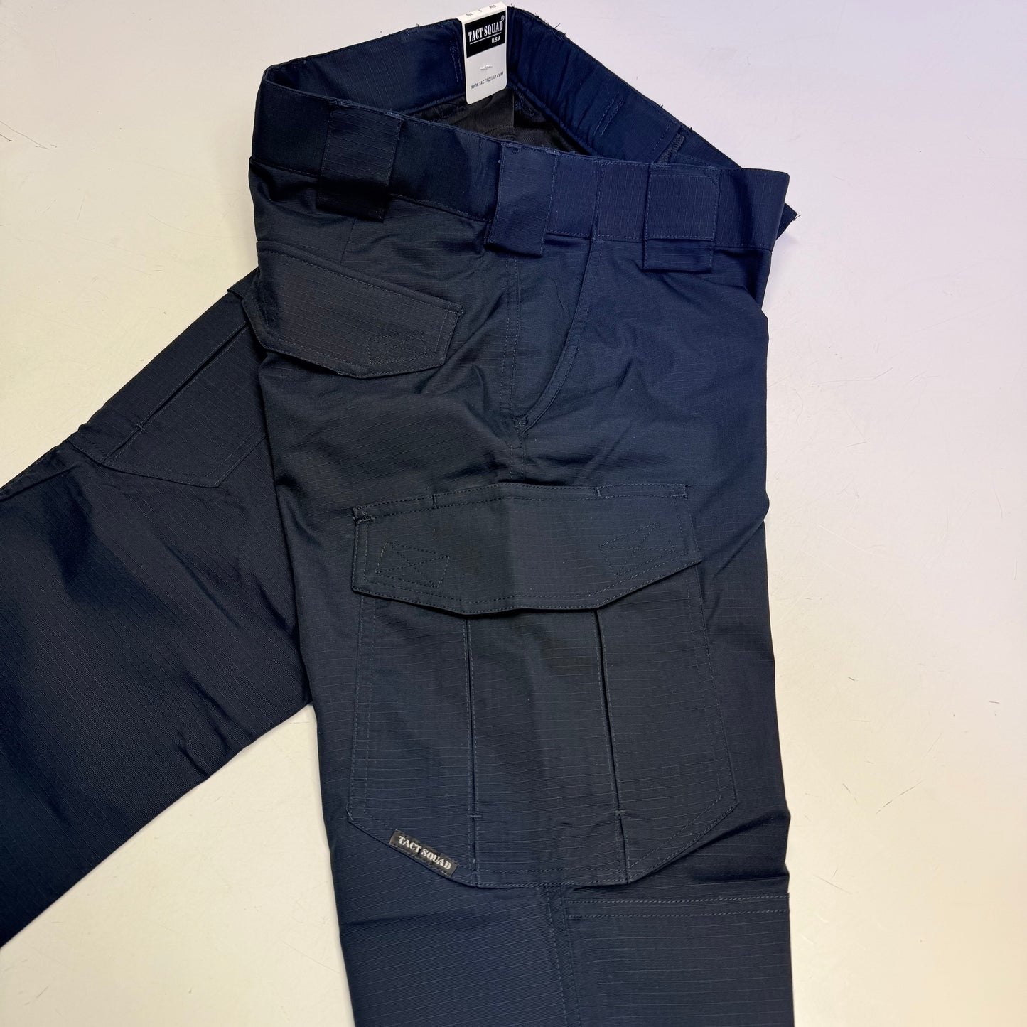 TACT SQUAD Tact Stretch Mini Ripstop Trouser Poly/Cotton Men's Sz 16 Dk Navy T7511