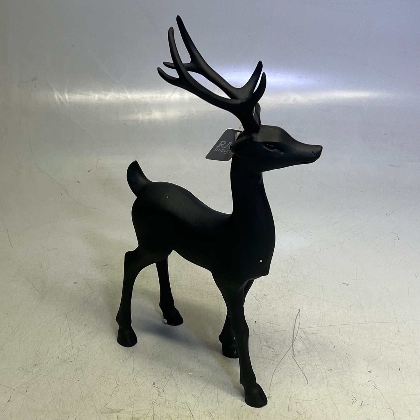 RAZ IMPORTS  Resin Holiday Decoration Deer 16.25" Matte Black 4018172B
