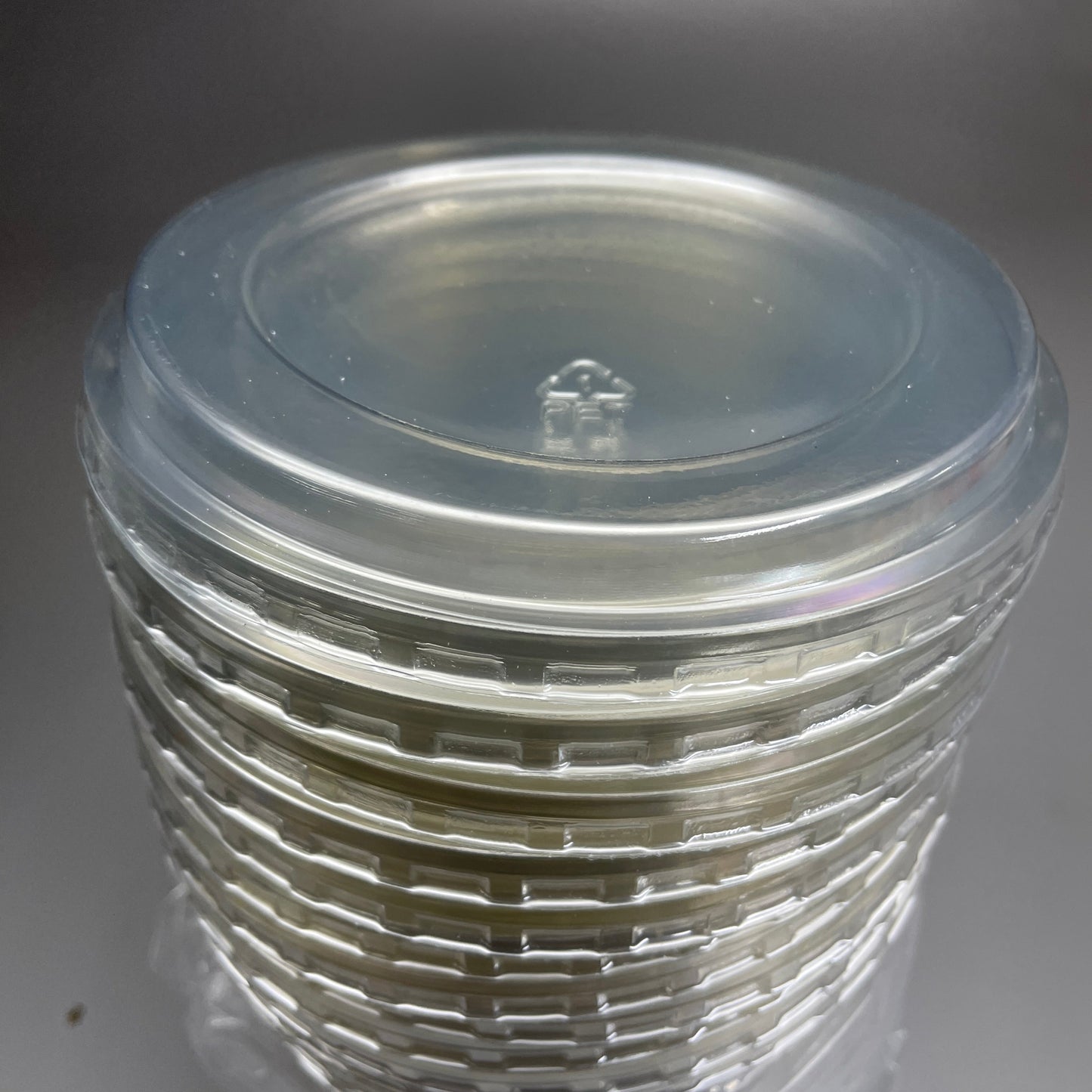 YOURGREEN2GO PET (250 LIDS) Plastic Lids 7.5" Round Clear YG2G-RL1775-PET