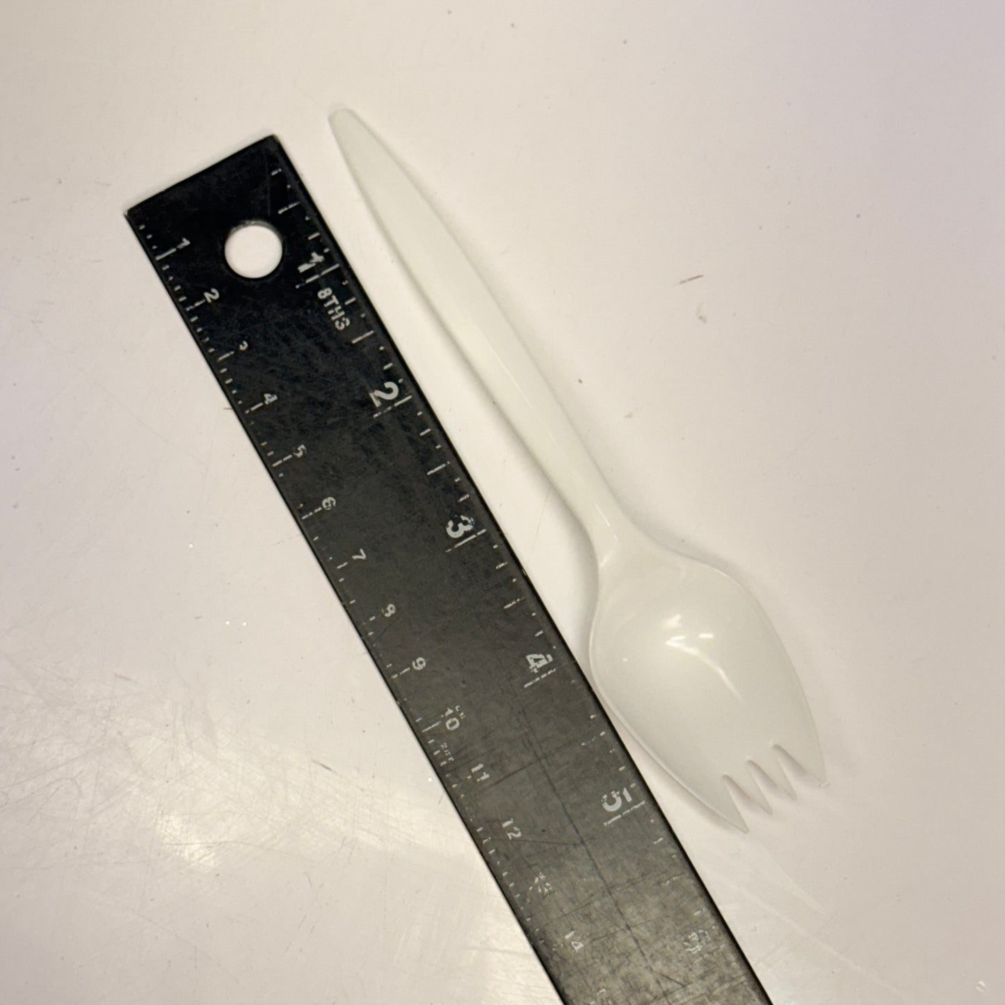 ZA@ NETCHOICE (Box Of 1000) White Spork Medium Weight Polypropylene 406013 G