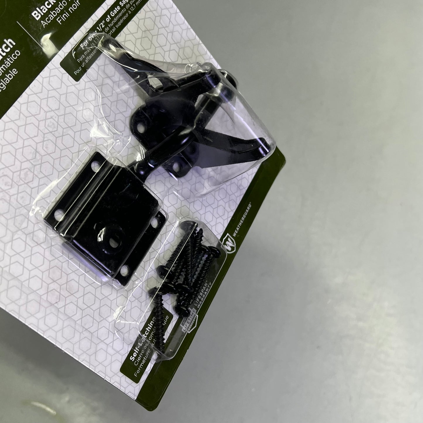 ZA@ NATIONAL HARDWARE (2 PACK) Self Adjusting Gate Latch For Both Left & Right Swinging Gates Black N342-626