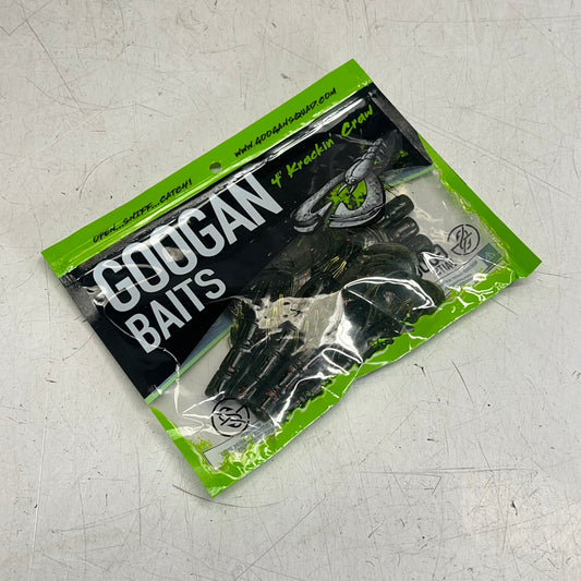 GOOGAN BAITS (5 PACK) Craw Soft Craw Bait w/ Salt 4" Watermelon Red Flake