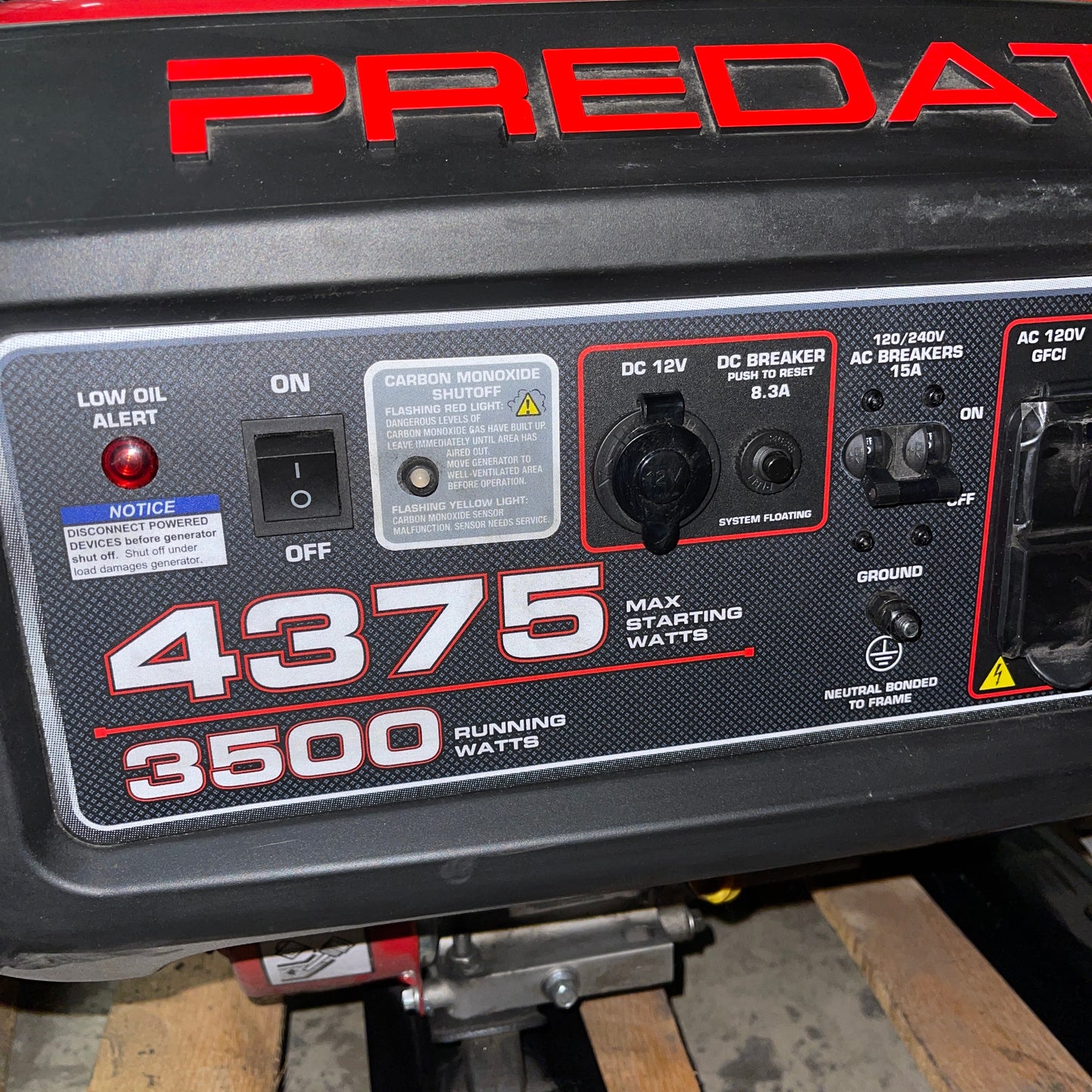 PREDATOR 4375 Watts Gas Portable Generator 3500 Watt Running New Other