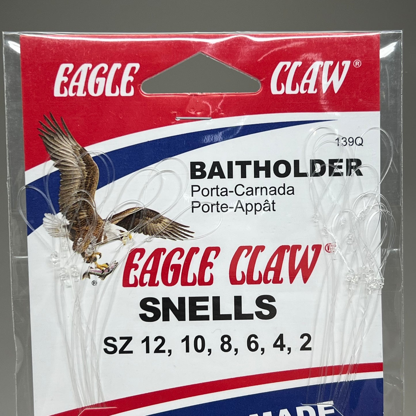 EAGLE CLAW Alloy Steel Bait Holder Snell Brown Sz 12, 10, 8, 6, 4 & 2 24pc 139Q