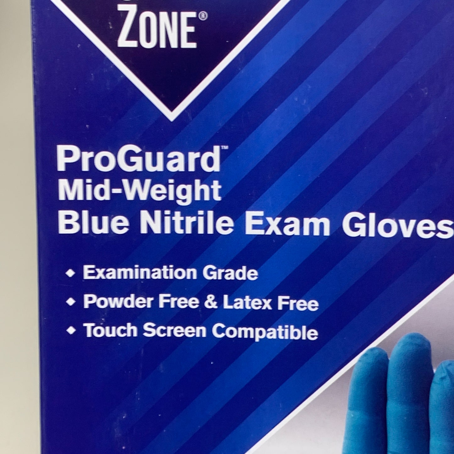 SAFETY ZONE (1,000 PACK) Pro Guard Blue Nitrile Single Use Gloves LG GNPR-LG-1M