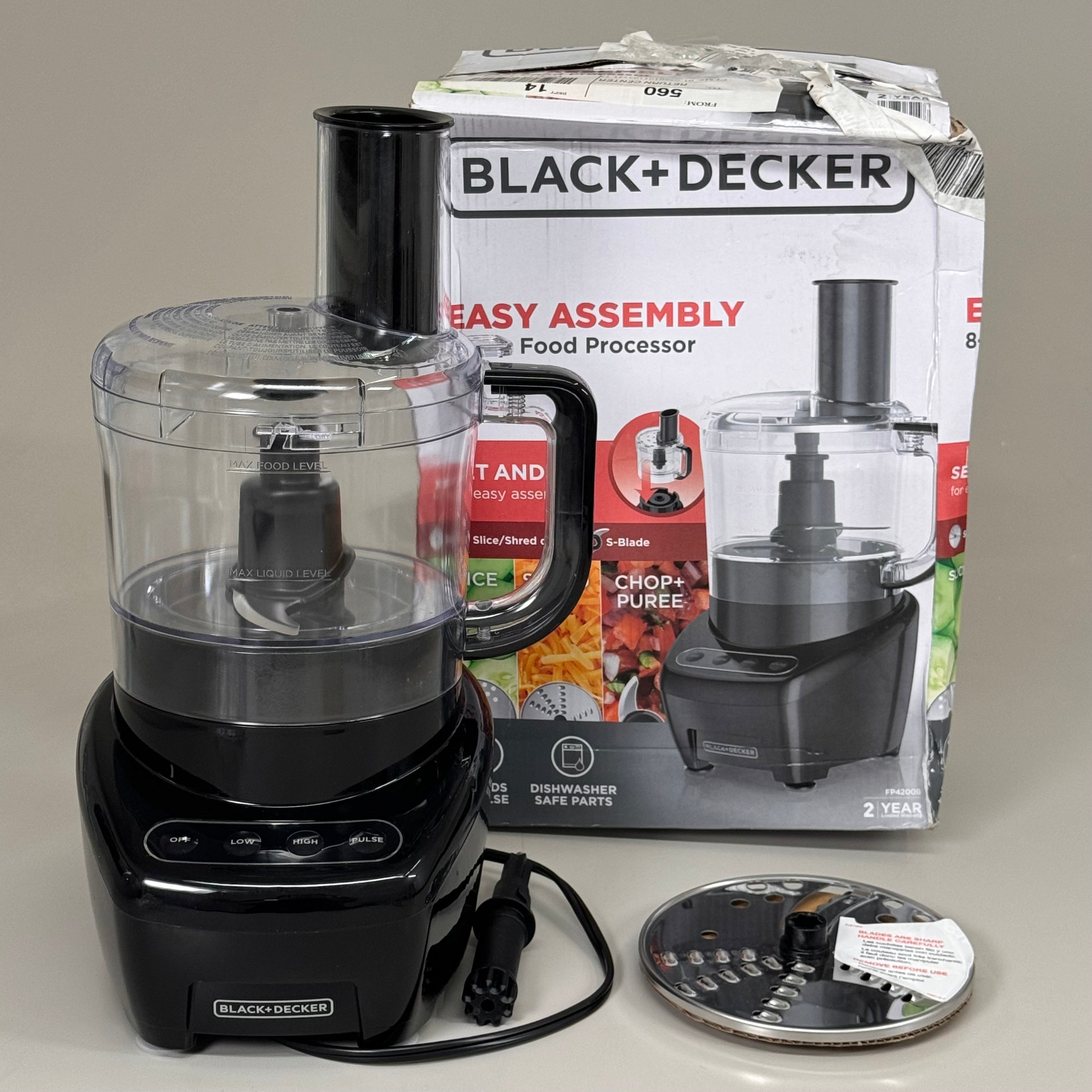 BLACK & DECKER 3in1 Easy Assembly 8Cup Food Processor Black FP4200B