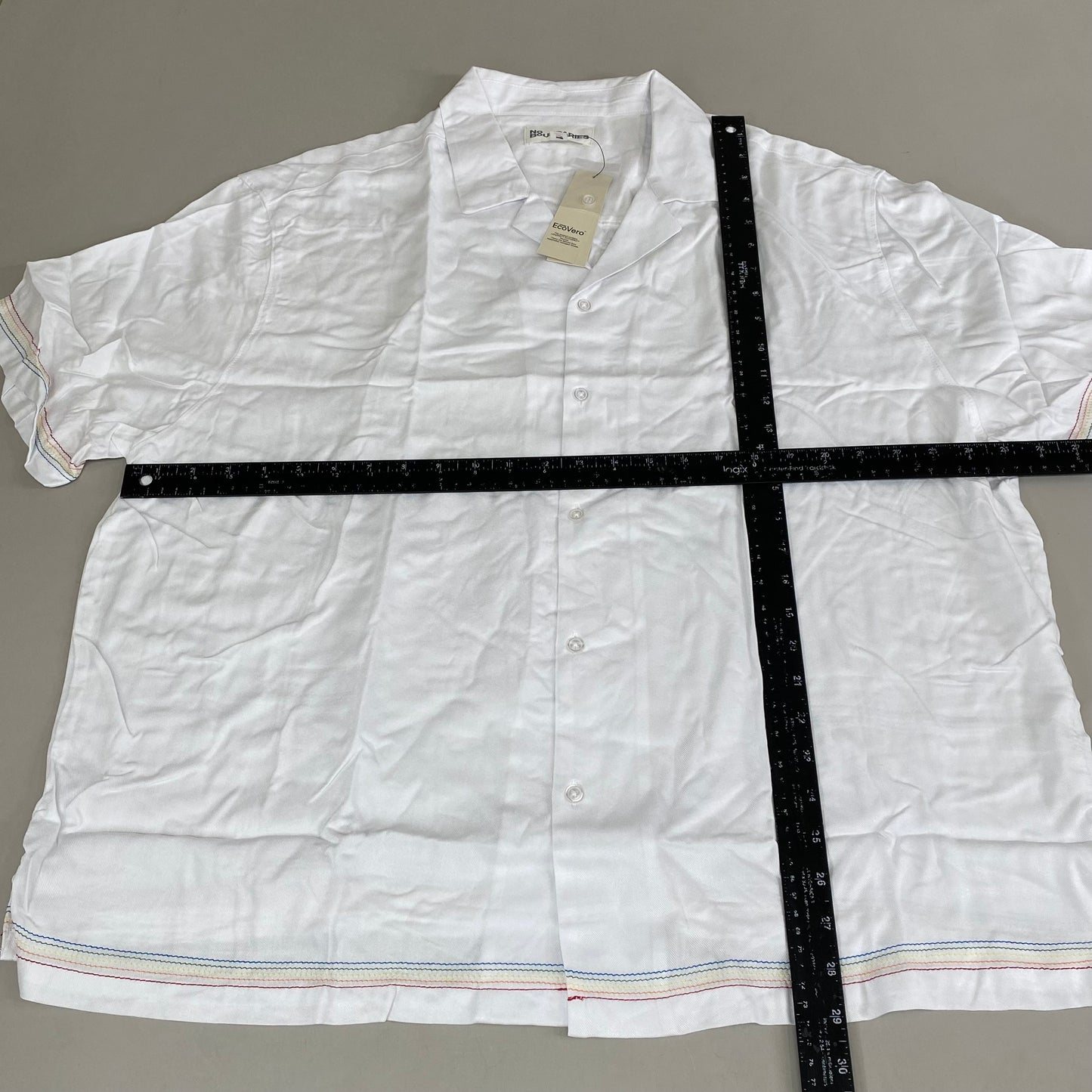 NO BOUNDARIES () All Gender Pride Boxy Fit Cropped Button Front Shirt Men's SZ 2XL