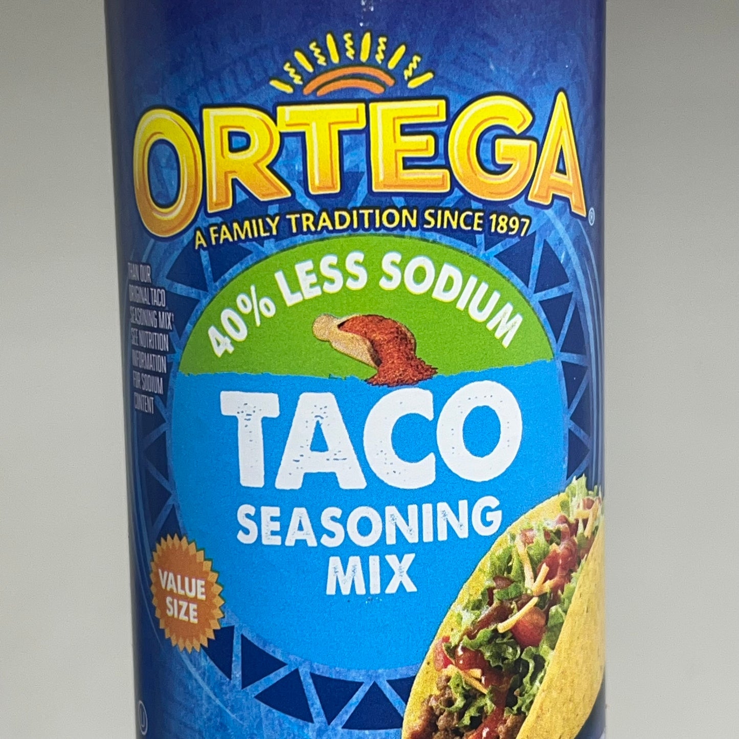ORTEGA (6 PACK) Value Size Taco Seasoning Mix 40% Less Sodium 6.5 Oz BB 06/26