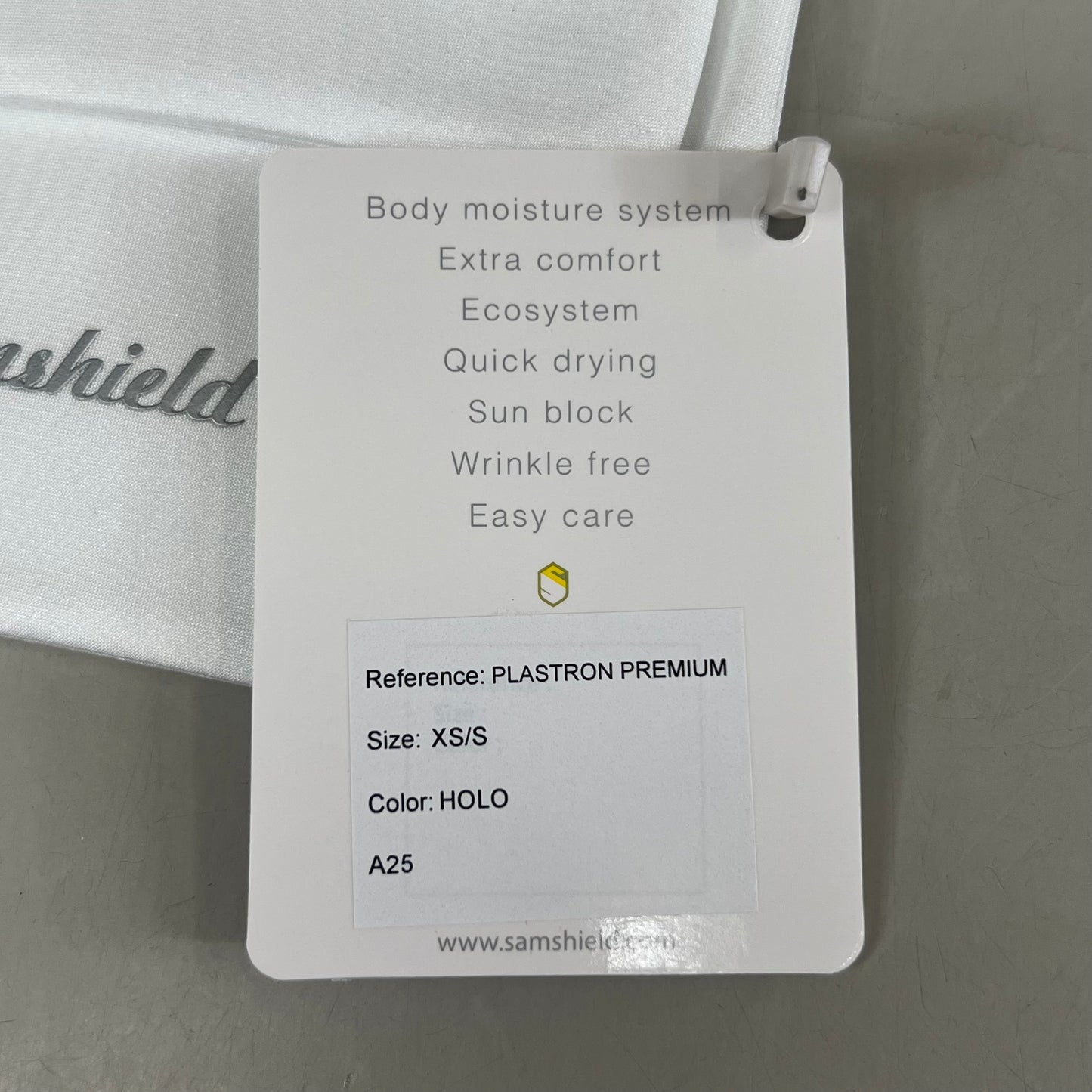 SAMSHIELD Plastron Premium Equestrian Riding Tie Women's Sz XS/S Holo White