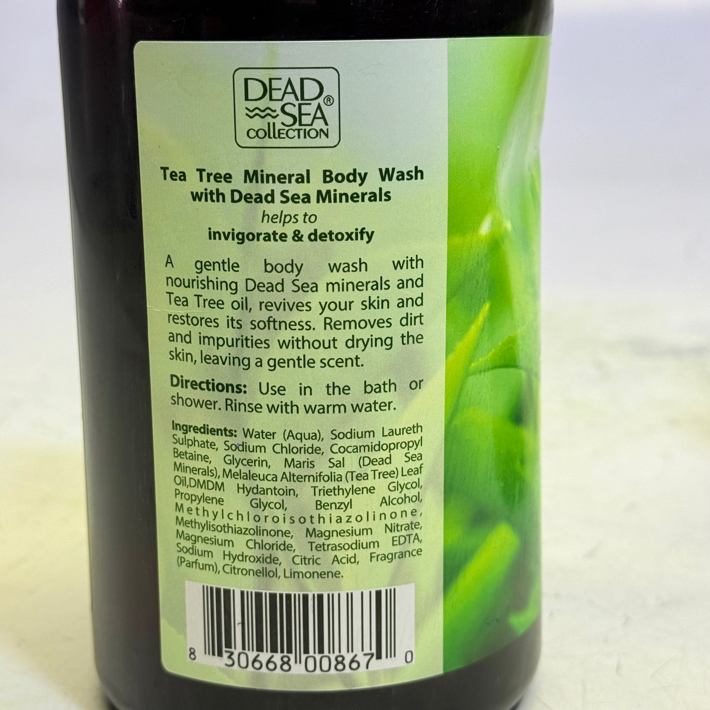 DEAD SEA COLLECTION (2 PACK) Tea Tree Mineral Body Wash Detoxing 33.8 Fl oz.