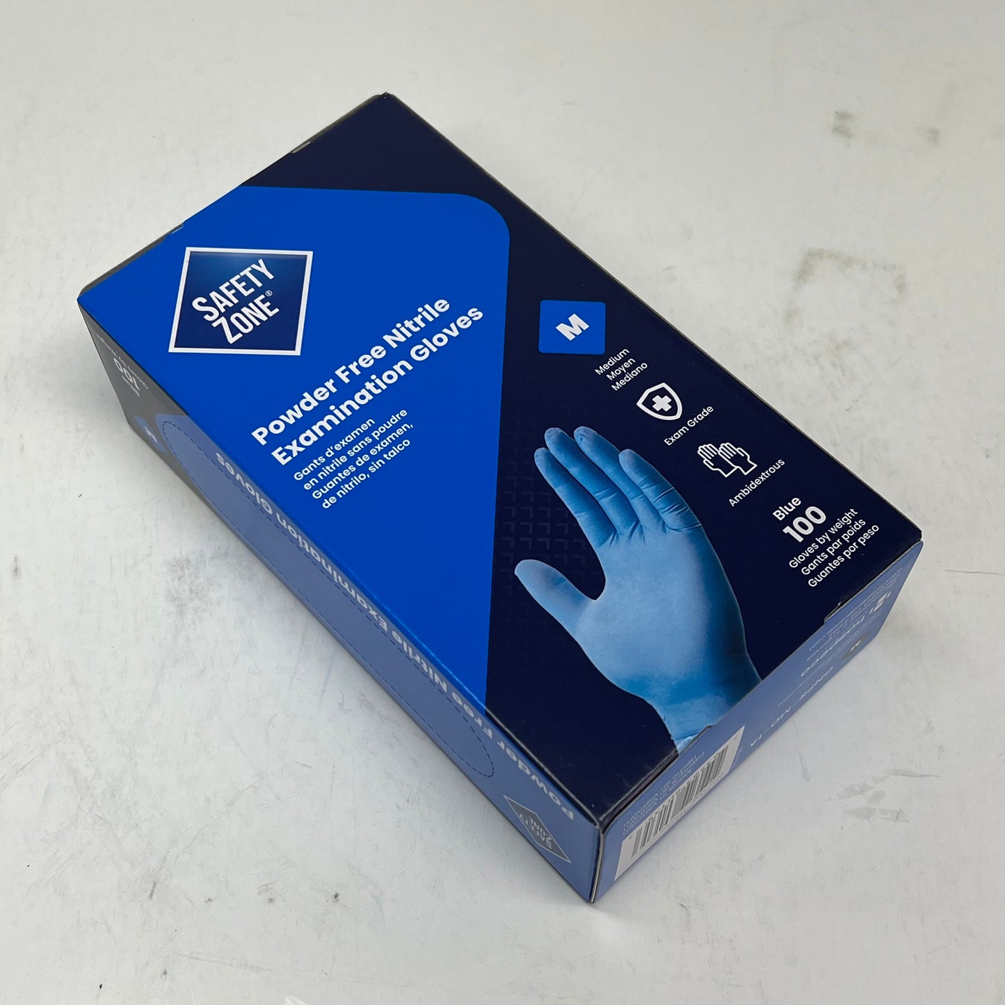 SAFTEY ZONE (1000 PACK) Nitrile Exam Gloves 3.5 Mil Unisex Sz M Blue GNPR-MD-|1A