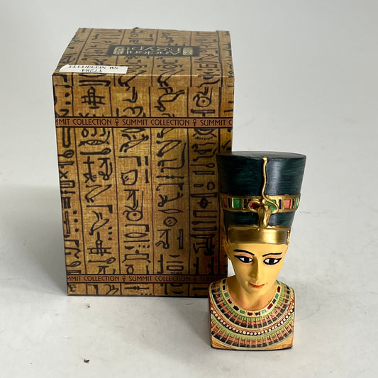 SUMMIT COLLECTION Ancient Egypt Queen Nefertiti Bust Hand Painted Weegyptian 4"