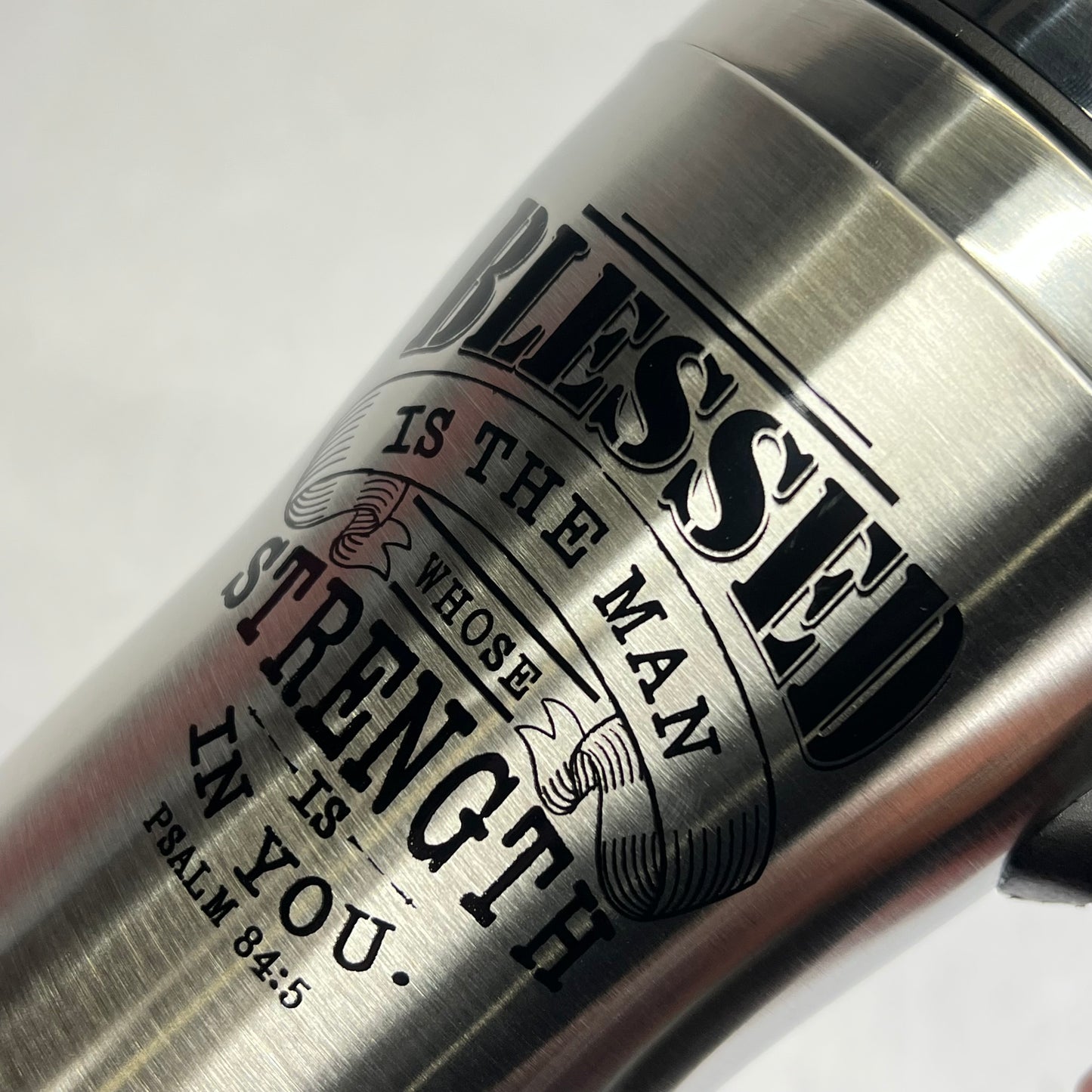CHRISTIAN ART GIFTS Stainless Steel Travel Mug W/ Handle 16 Fl Oz Silver SMUG170
