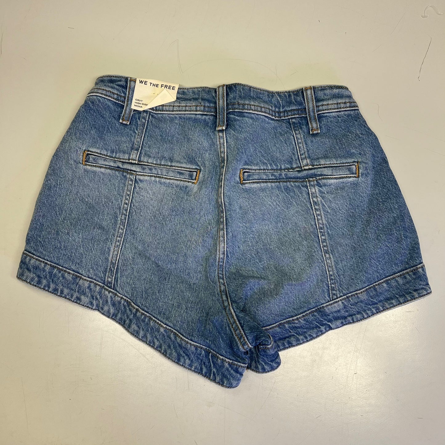 FREE PEOPLE CRVY Mona High-Rise Shorts  Women's Sz 32 Power Trip Blue 89248835