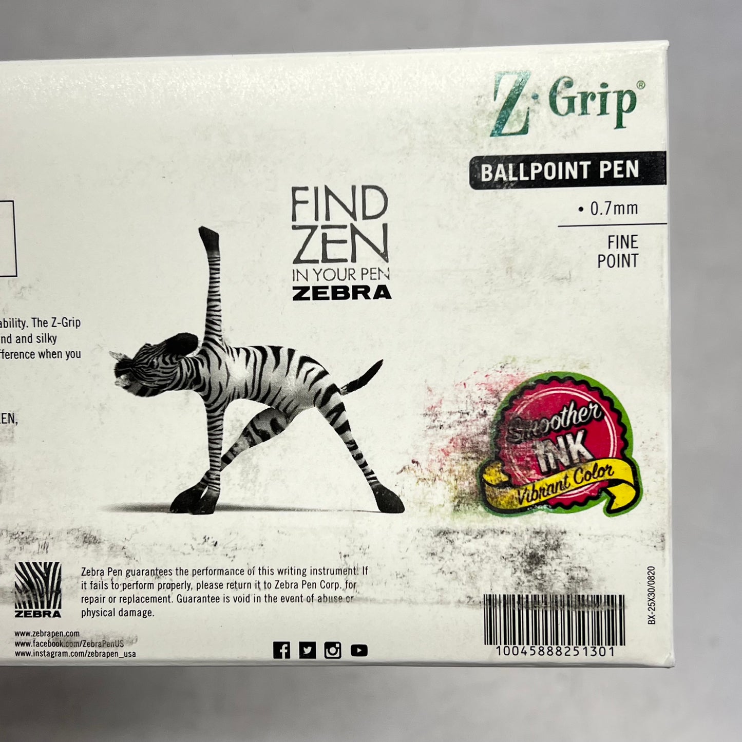 ZEBRA (30 PACK) Pen Z-grip Retractable Ballpoint Pen  0.7mm Black BX-25X30/0820