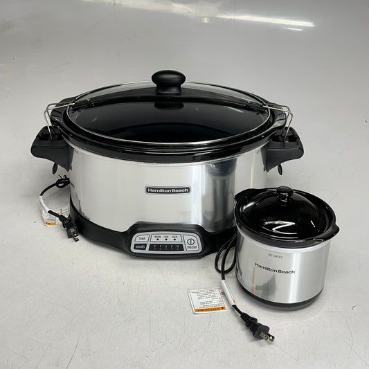 HAMILTON BEACH Stay or Go Programmable Slow Cooker W/ Party Dipper 7 qt 33477FG