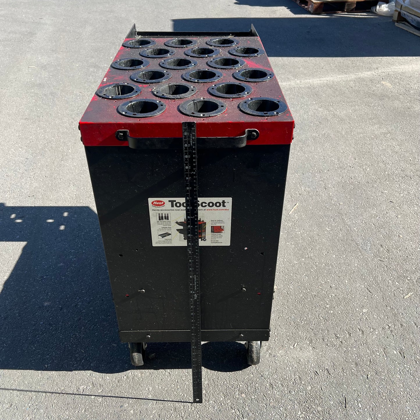 HUOT Tool Scoot Tool Cart For  CAT 40 BT40 NMTB Fits 35 Tools Black/Red (Used)