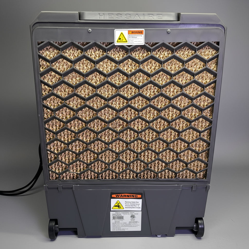 HESSAIRE Portable Evaporative Cooler 1,300 CFM Airflow 500 sq ft Cooling M100-B