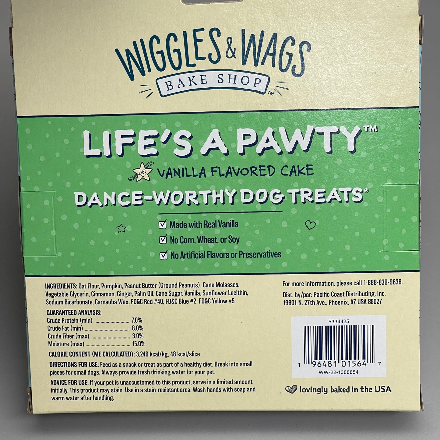 ZA@ WIGGLES & WAGS Life's a Pawty Vanilla Flavored Cake for Dogs 4 PACK BB 11/02/24 F