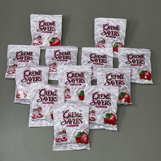 ICONIC CANDY (12 PACK) Hard Candy Strawberries & Creme Savers 6.25oz BB 4/26