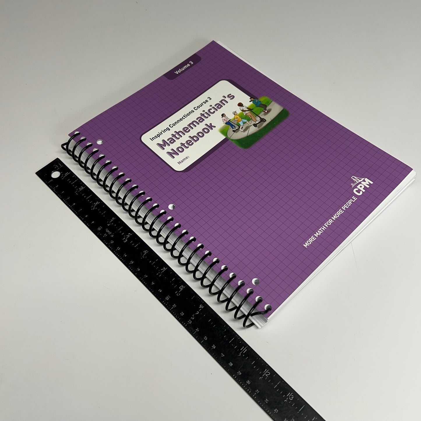 CPM Inspiring Connections Course 3 Vol 3 Mathematician's Spiral Notebook Purple