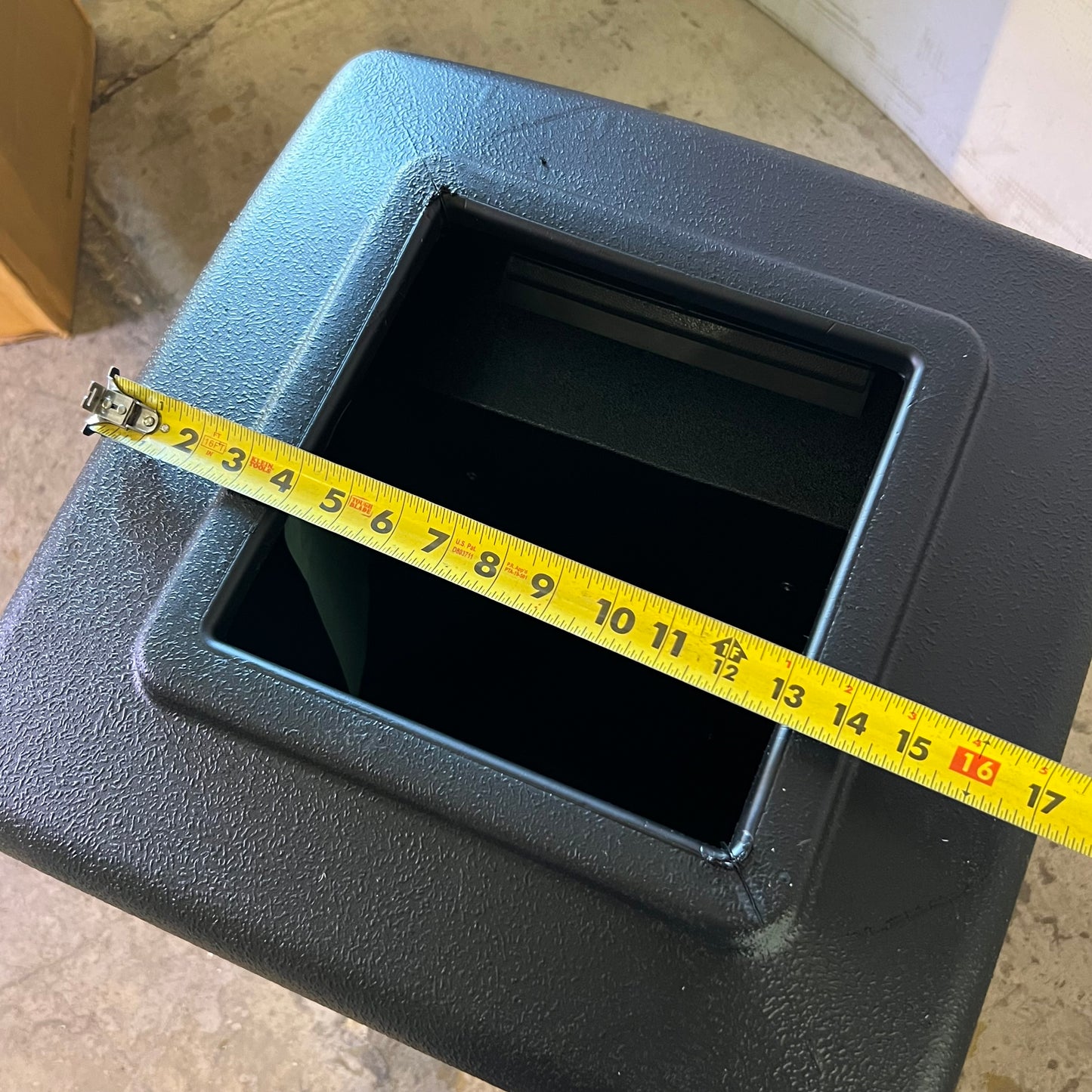 COMMERCIAL ZONE 28 Gallon Islander Series Black Harbor Square 1 Trash Can with Towel Dispenser, 755101