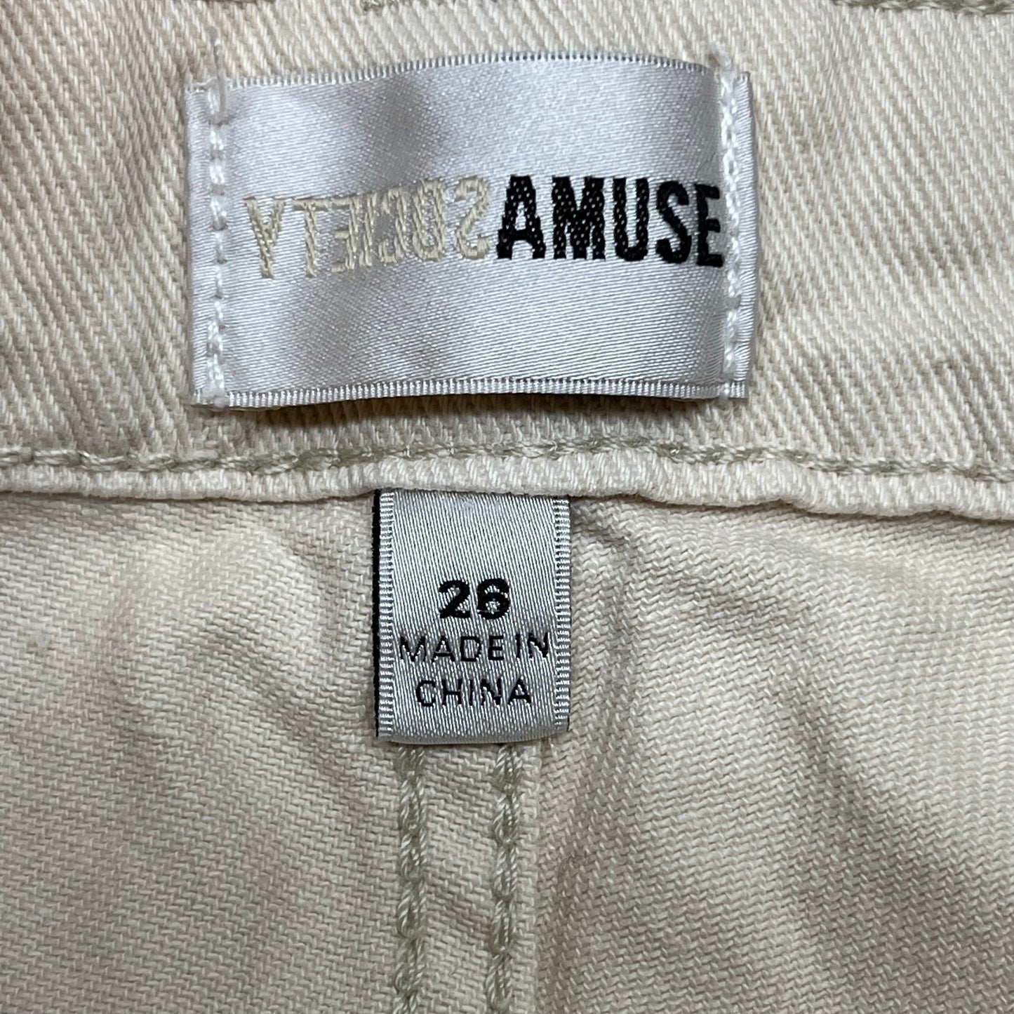 AMUSE SOCIETY Flying High Jeans Flared Leg Women's Sz 26 Banana A301FLY