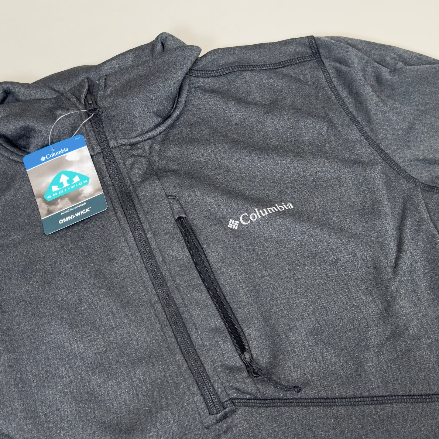 COLUMBIA Park View Fleece Half Zip Omni-Wick Men's Sz L Black Heather 1952201010