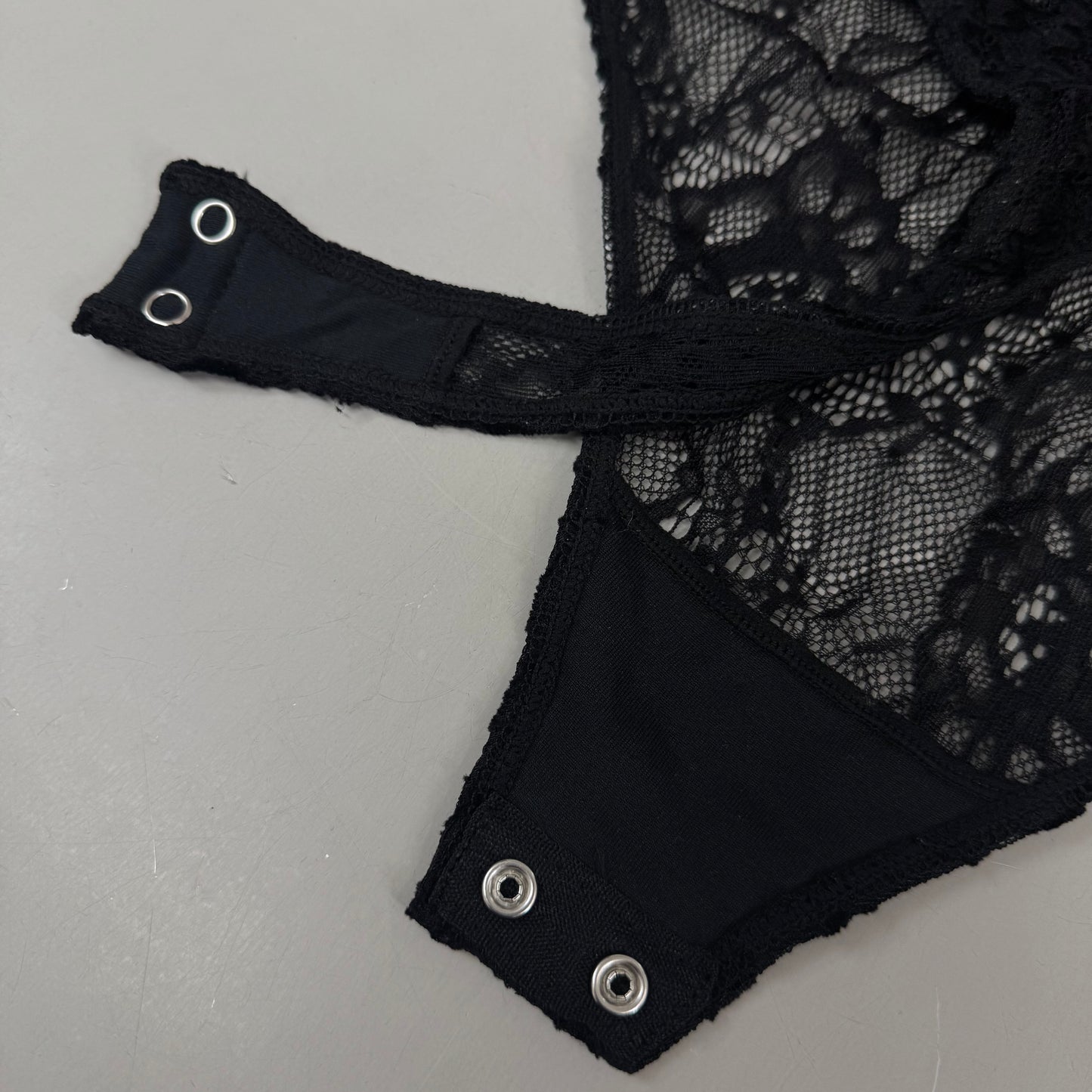 GOOD AMERICAN Mesh Bodysuit Medium Black001 GB0633