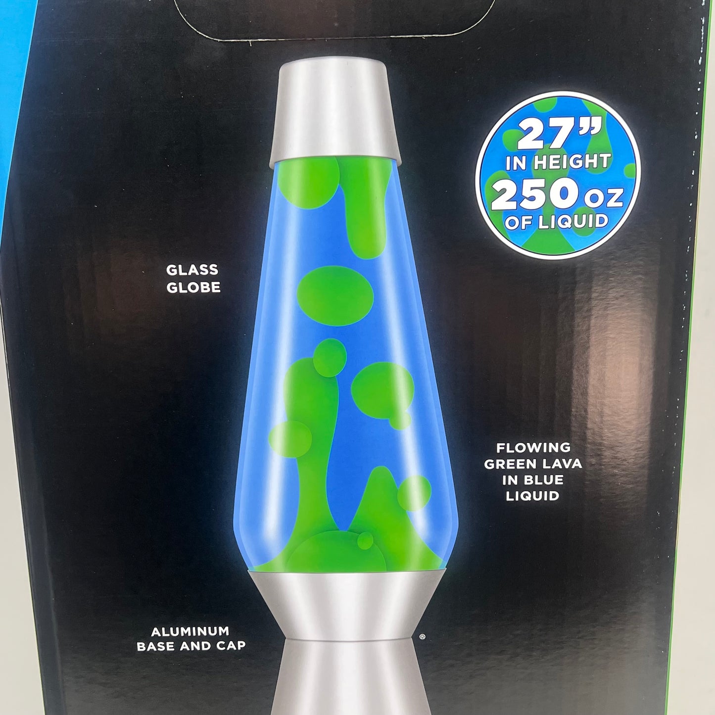 SCHYLING Grande Lava Lamp Soft Warm Light  27" Tall Yellow/Blue W/ Silver Base
