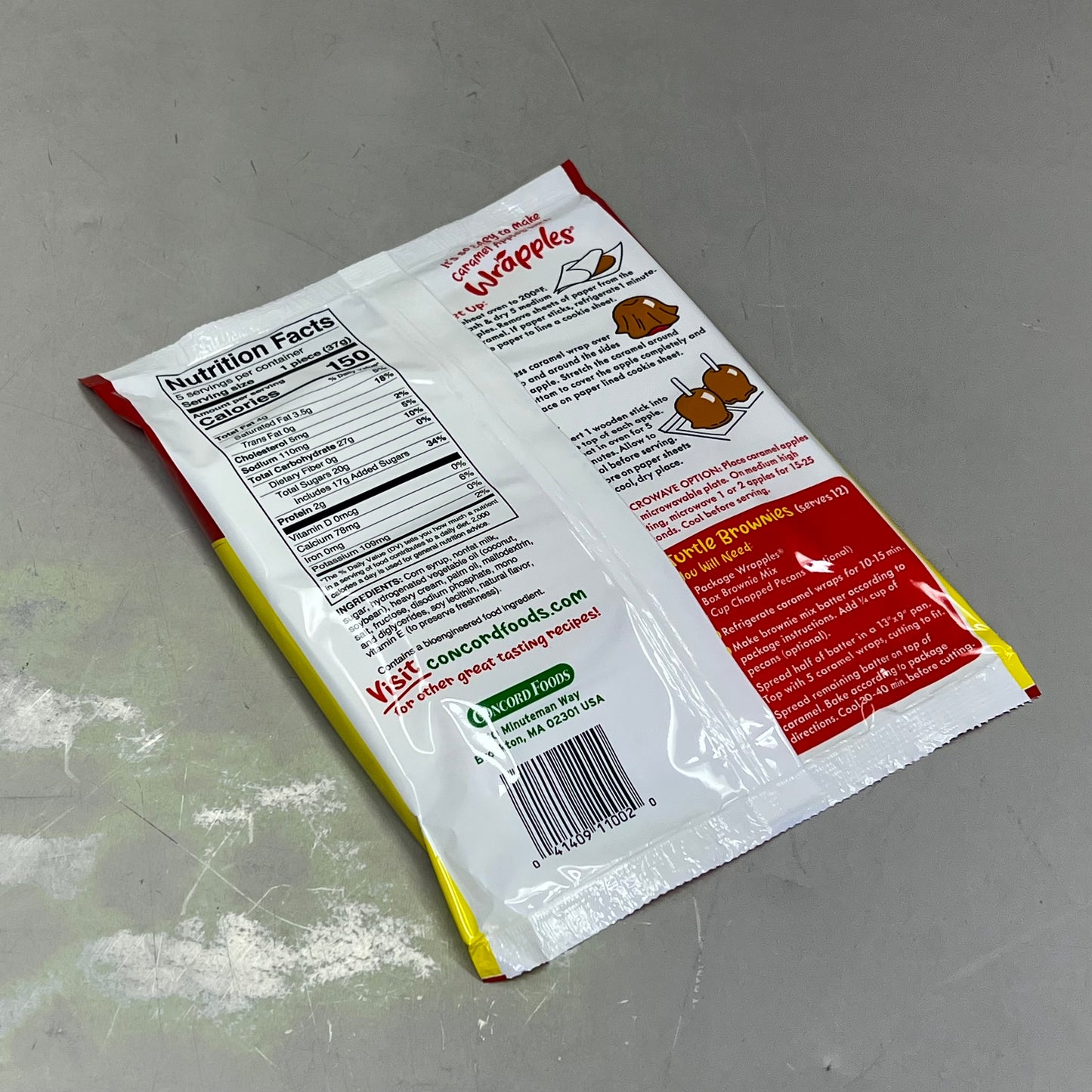 CONCORD FOODS (6 PACK) Wrapples Caramel Apple Wraps Makes 5 6.5oz BB 10/26