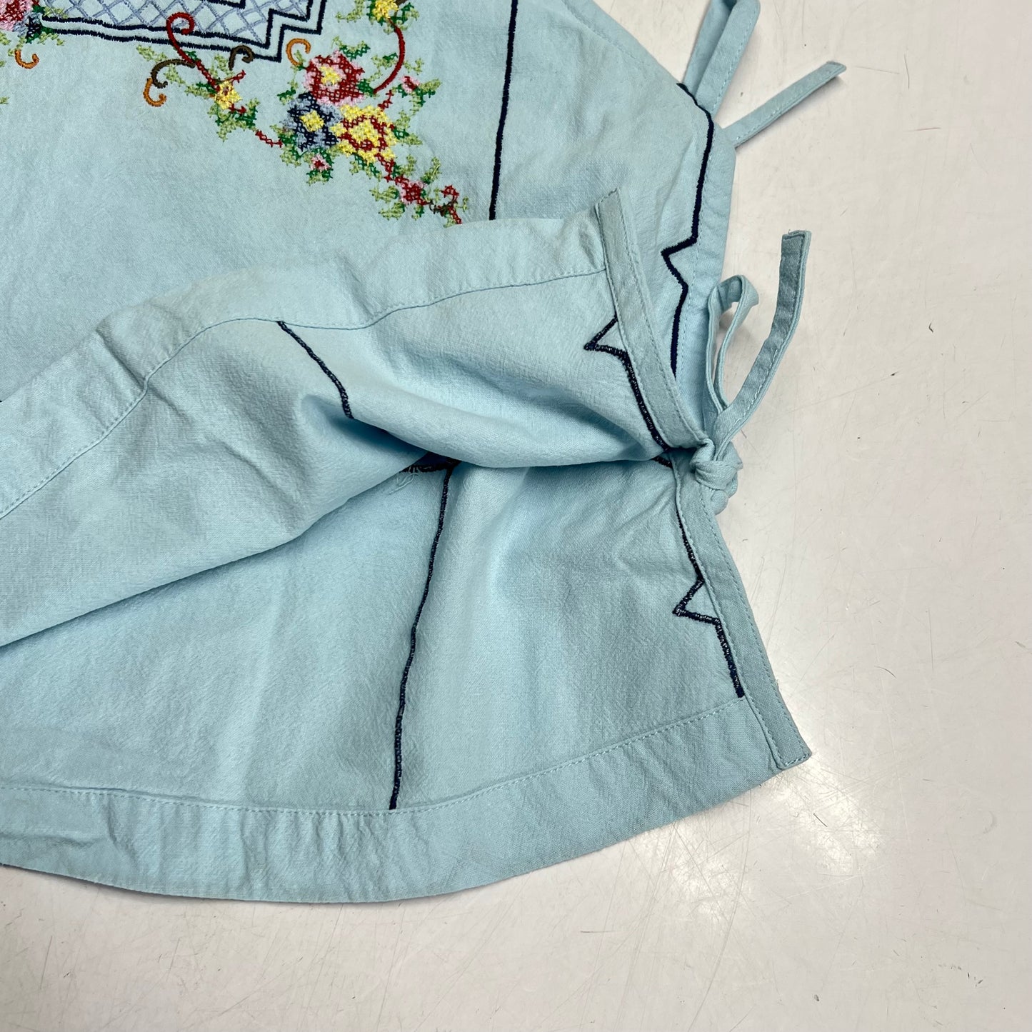 FREE PEOPLE Garden Wall Top Open Sides W/ Double Tie Closure Women's Sz XS Blue