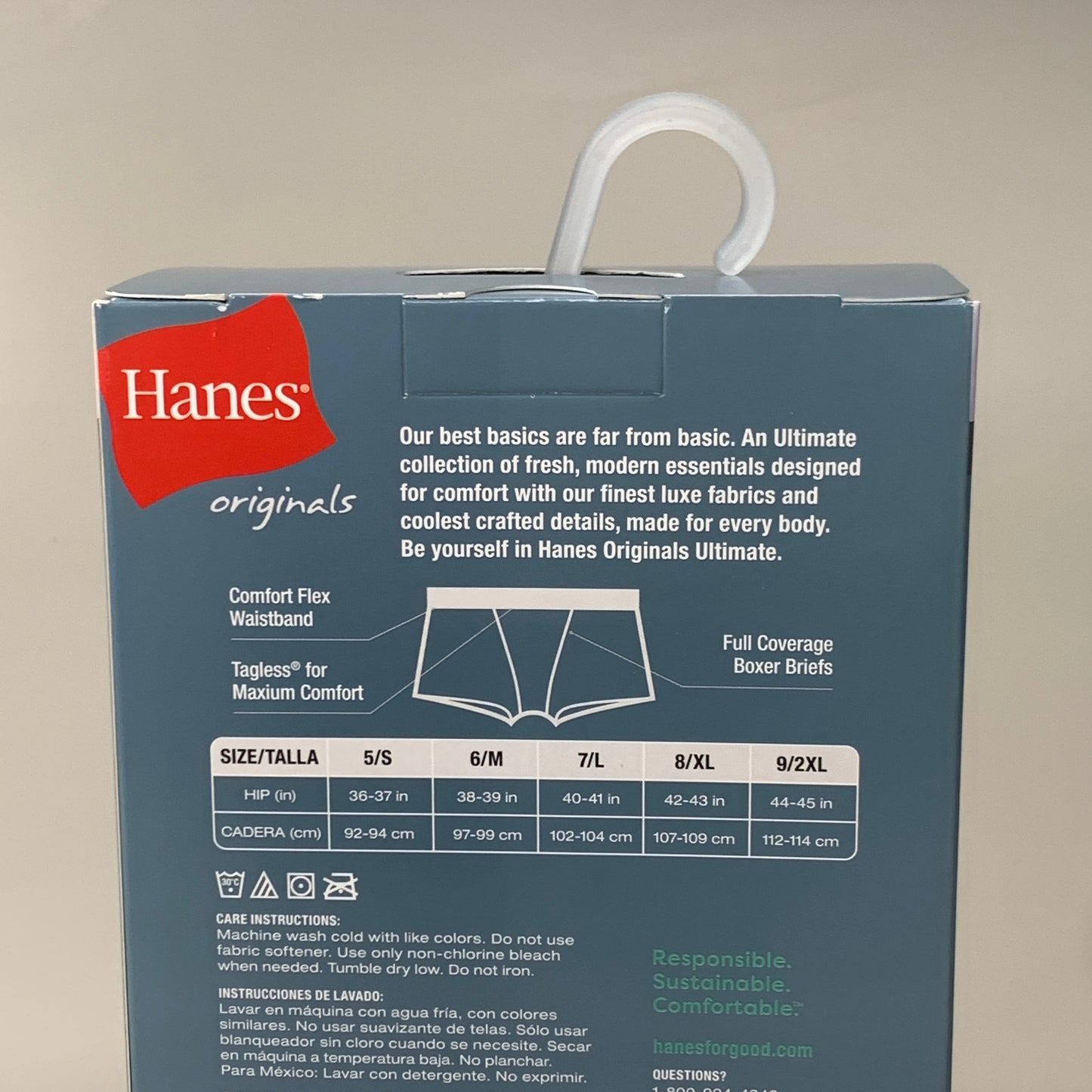 HANES 3 PACK!! Originals Women's Breathable Cotton Boxer Briefs Underwear Sz M Blue/White/Floral 45OUBB