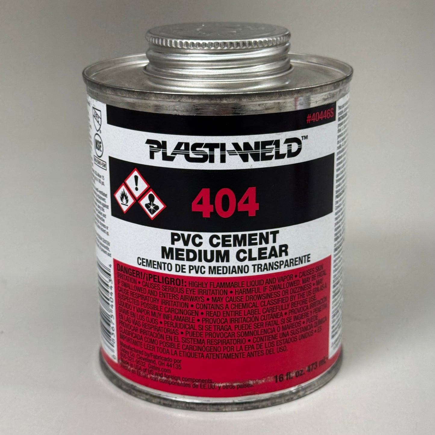 PLASTI-WELD (2 PACK) PVC Cement Medium Bodied Clear 404 Fittings to 6" 16 fl oz