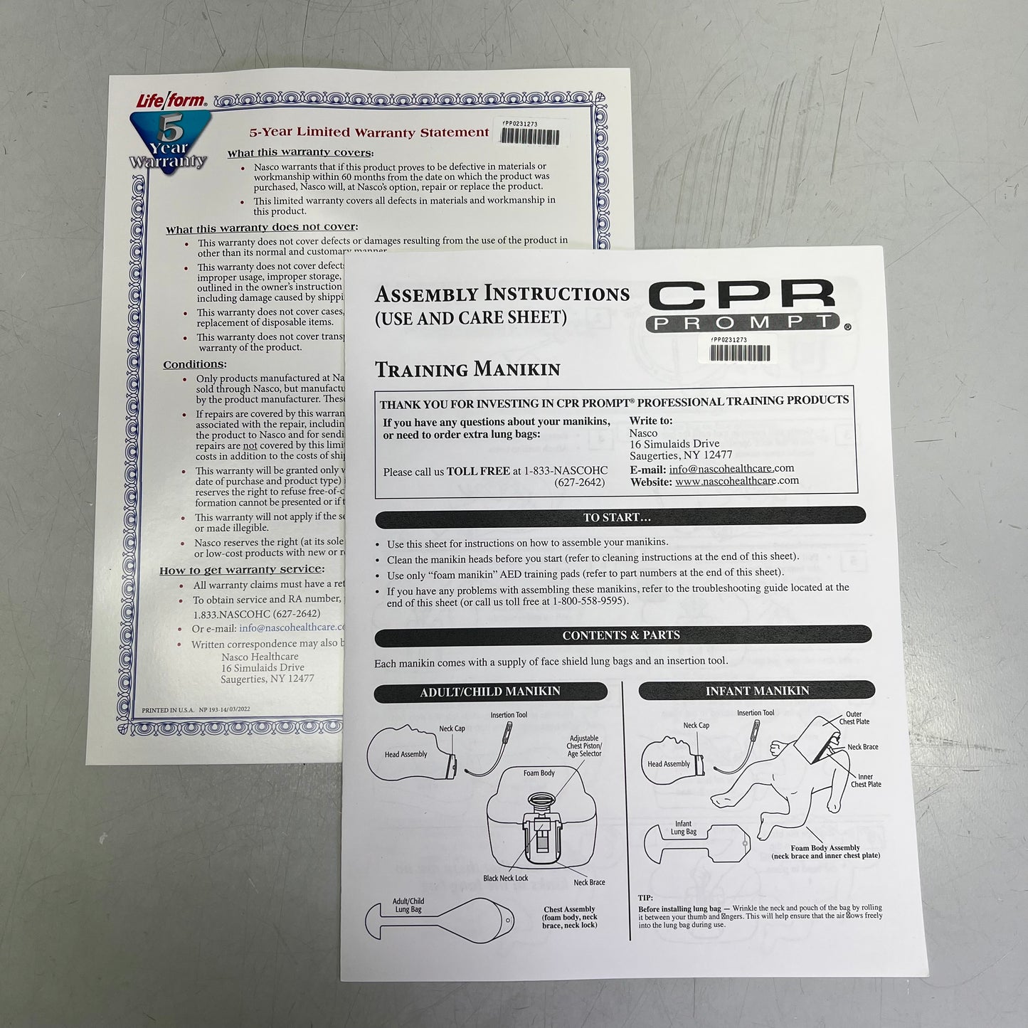 NASCO HEALTHCARE CPR Prompt Manikin Adjustable Adult/Child Blue LF06001