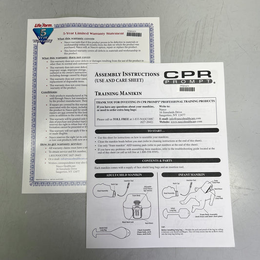 NASCO HEALTHCARE CPR Prompt Manikin Adjustable Adult/Child Blue LF06001