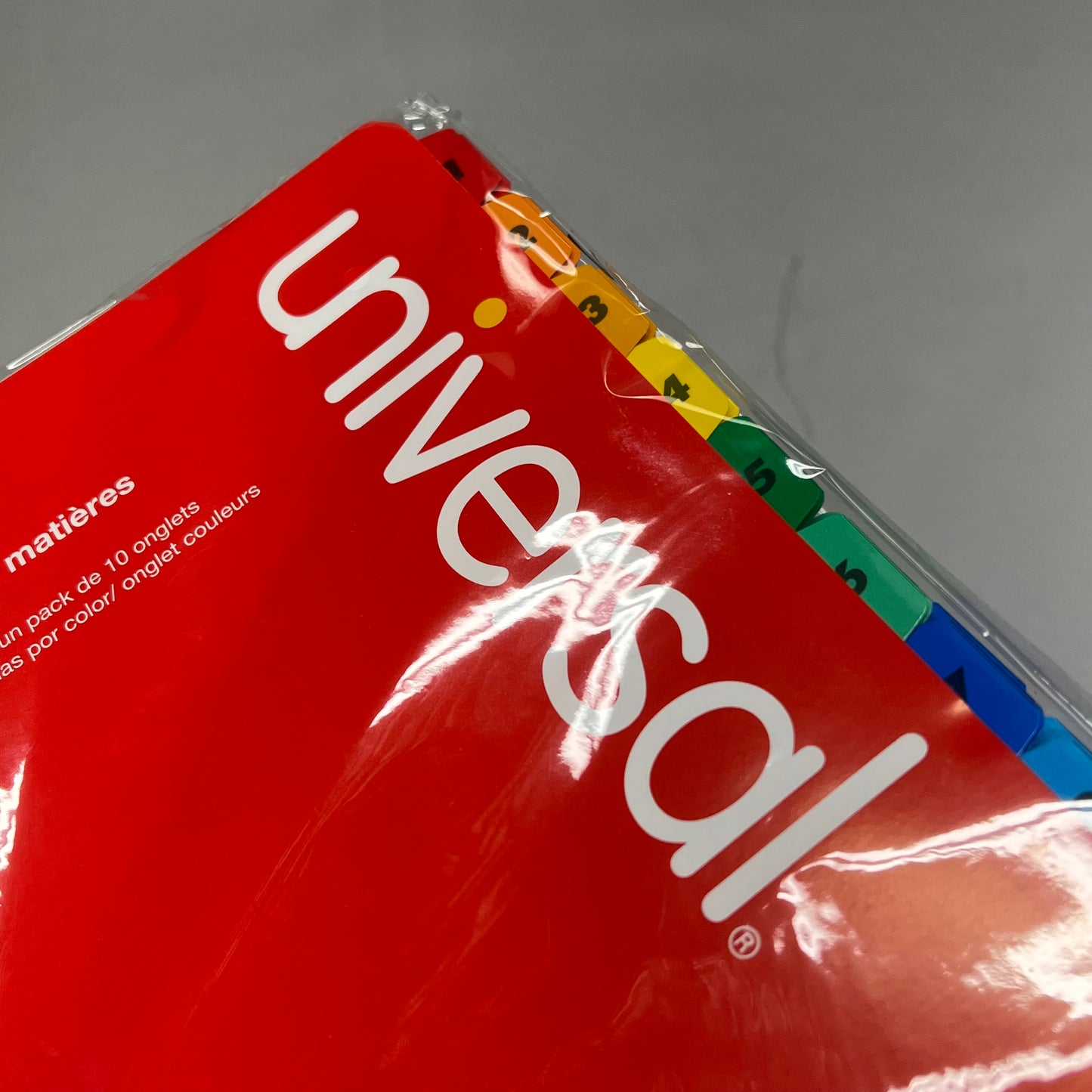 ZA@ UNIVERSAL  (1 PACKET, 6 SETS EACH) Deluxe Table Of Contents Dividers For Printers Multicolor/White