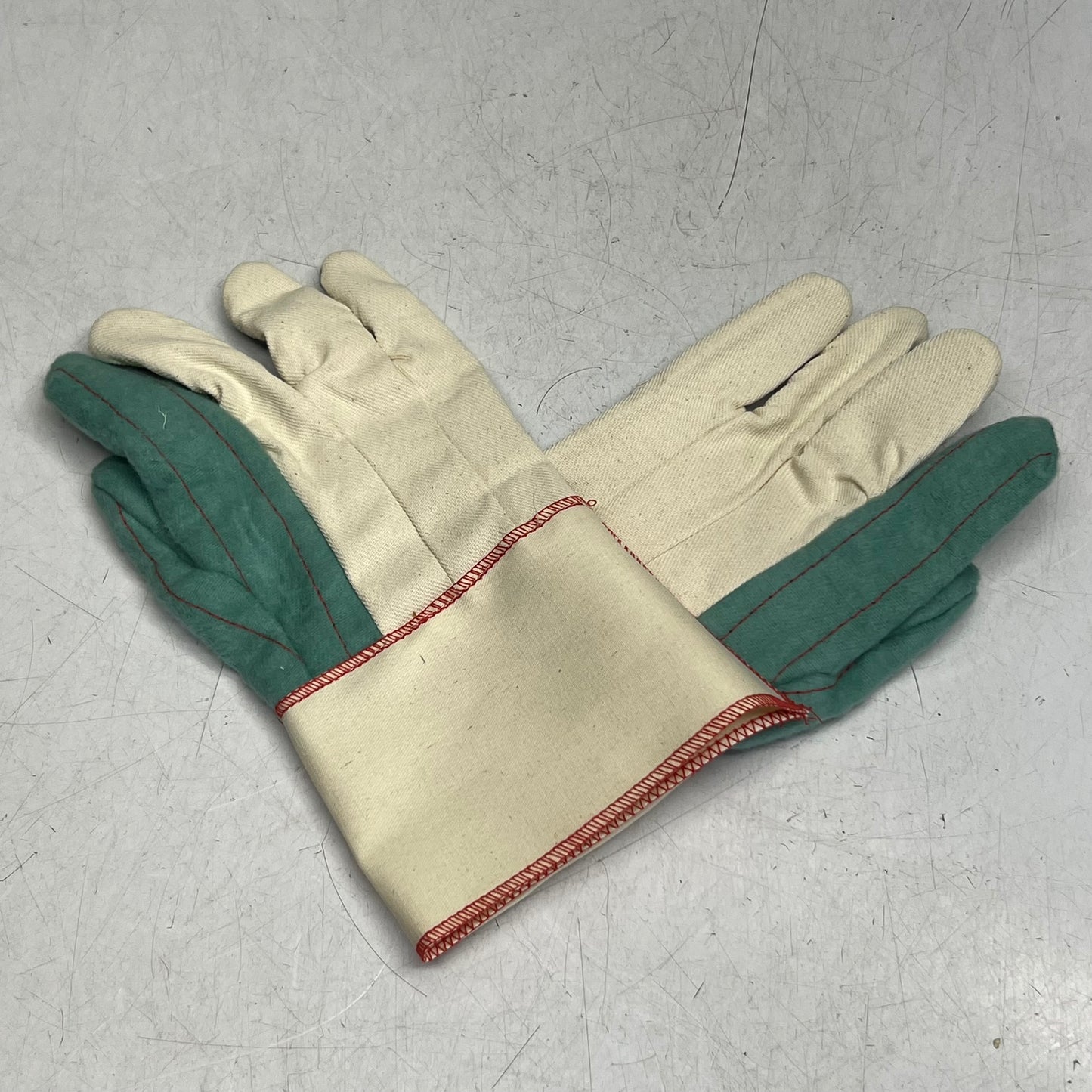 CAROLINA GLOVE (12 Pairs) Men's Safety Gloves Sz Large, Green & Beige FG170G
