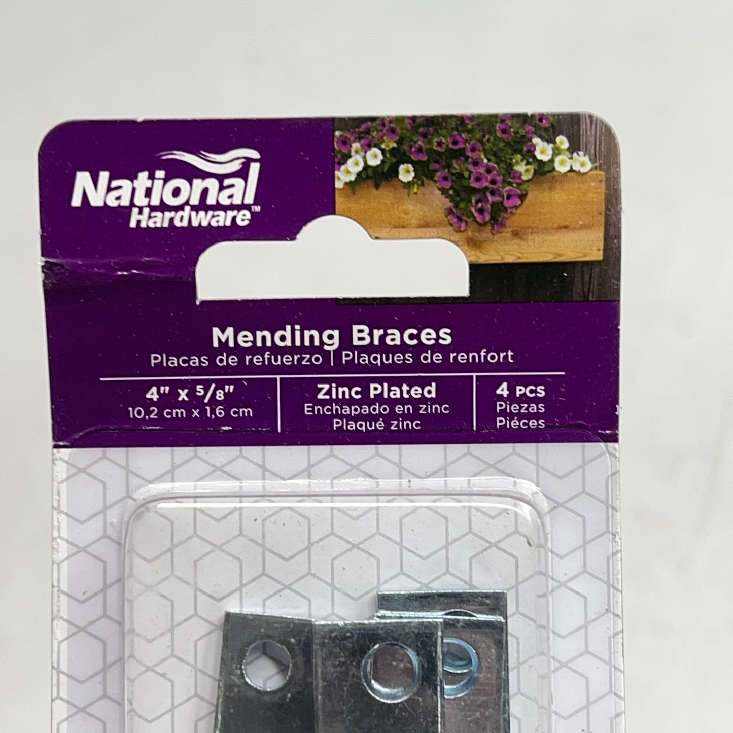 NATIONAL HARDWARE (3 PACK, 4 EACH) Mending Braces 4x5/8" Zinc Finish N114-405