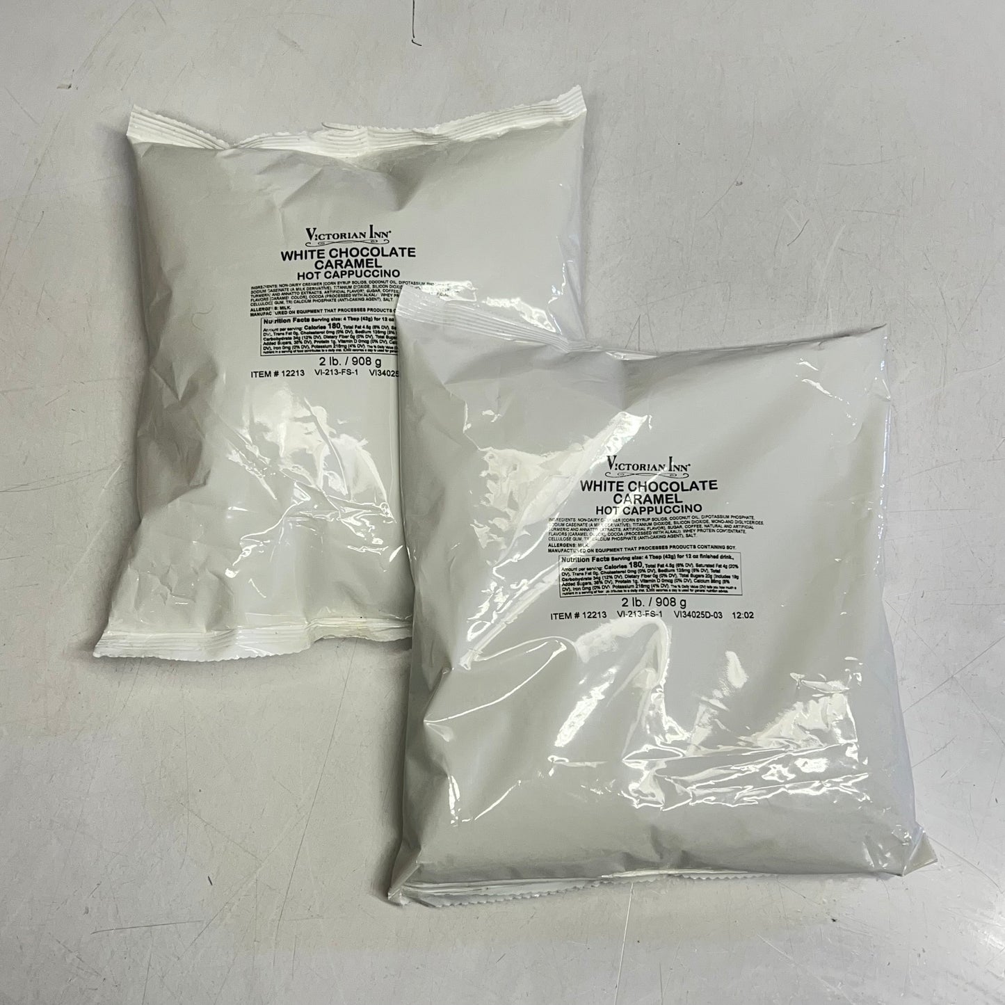 VICTORIAN INN  (2 PACK) White Chocolate Caramel Hot Cappuccino 2lbs BB 12/27