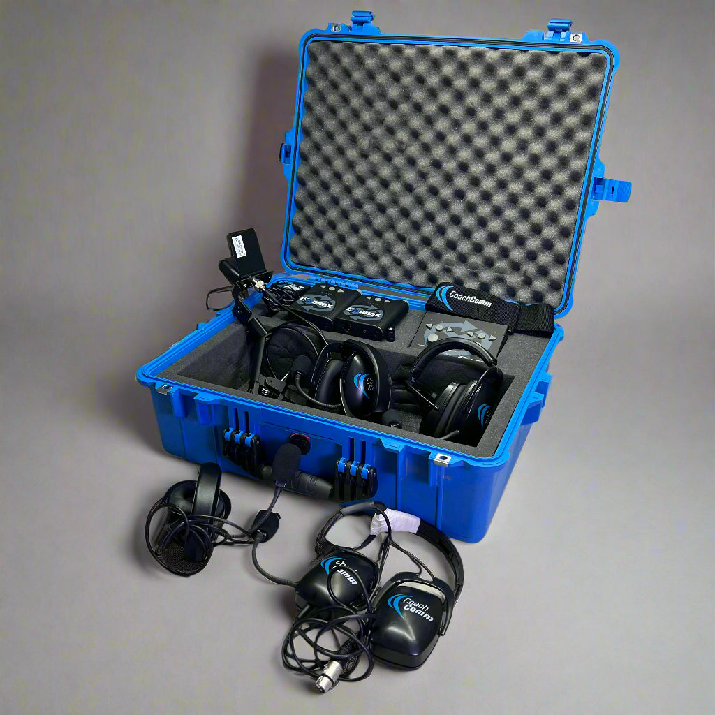 COACH COMM (10 PIECE SET) Connex Headsets & Wireless Beltpack Transmitter (Used)