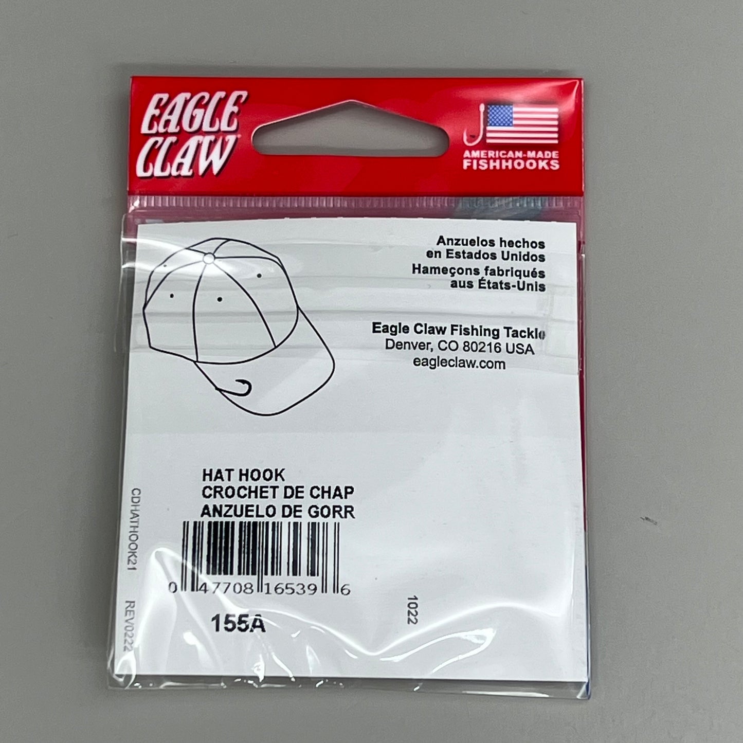 EAGLE CLAW (5 PACK) Classic High Carbon Steel Tie Hat Hook Gold #1 1pc 155A