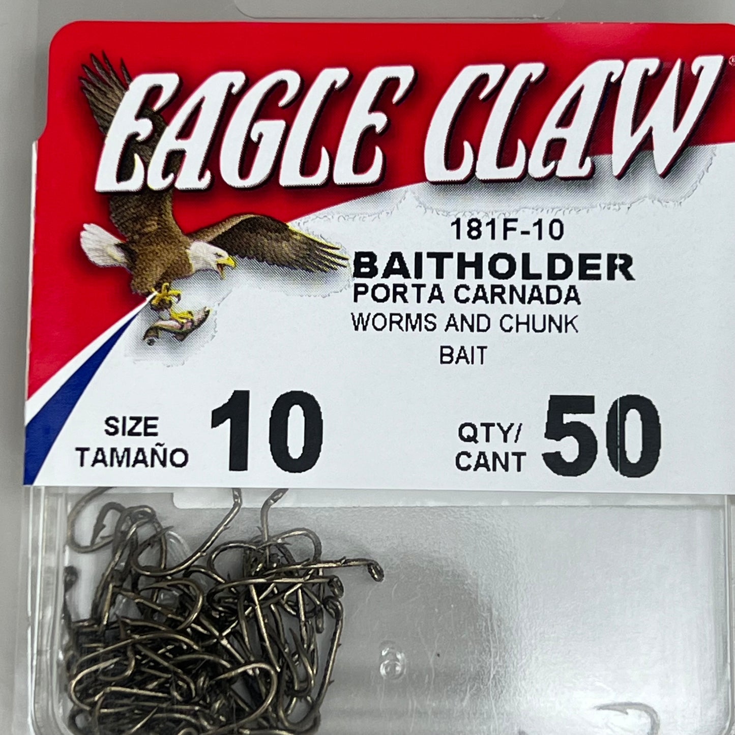 EAGLE CLAW (2 PACK) Down eye 2-Slice Offset Hooks Bronze #10 50pc 181F-10