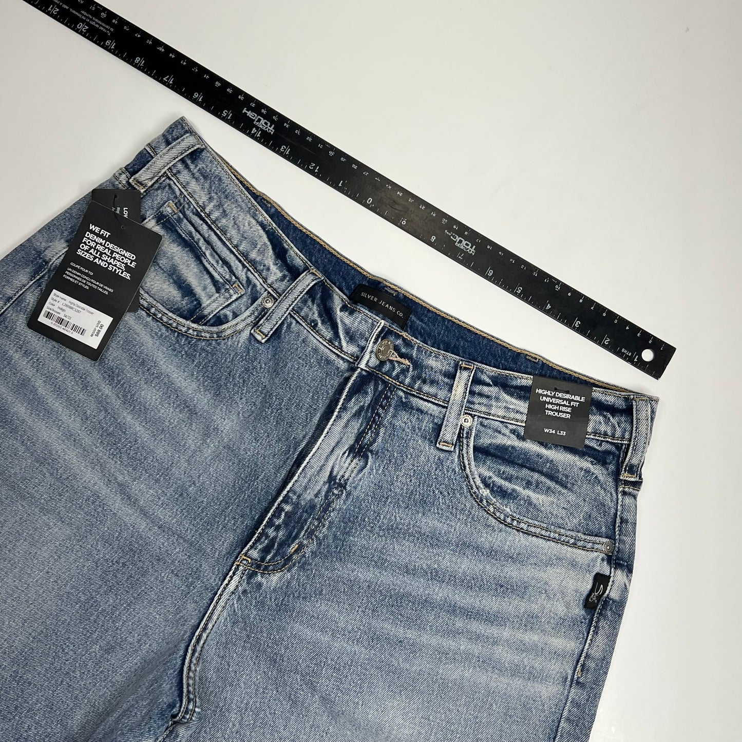 SILVER JEANS CO Highly Desirable High Rise Trouser Women's Sz 34/33 Indigo