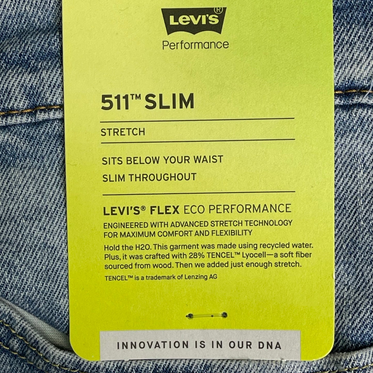 LEVI'S Men's 511 Slim Jeans W34 L30 Stretch Flex Eco S112445 ADPK